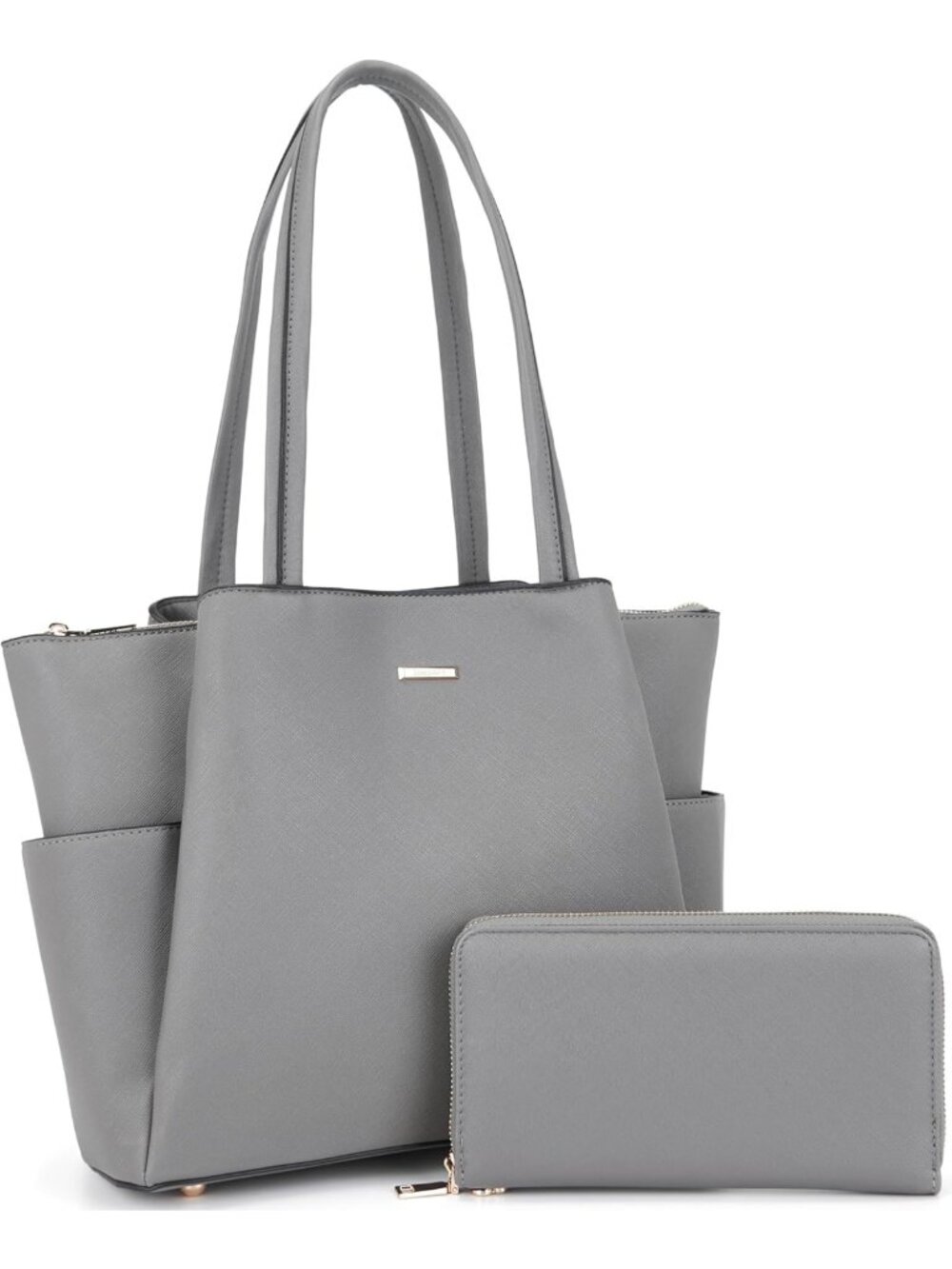 Stylish Tote Handbag & Wallet Set for Women - 3 Compartment Shoulder Bag